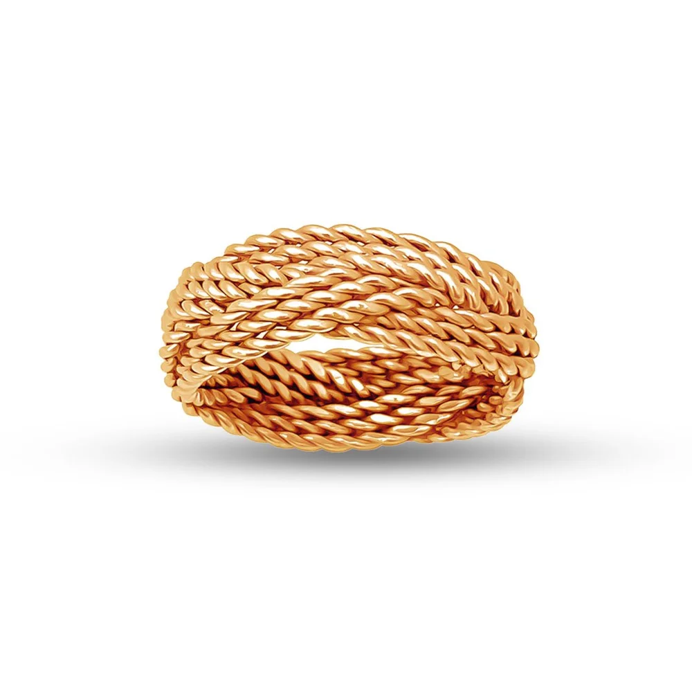 Aumaris Rose Gold Turks Head Ring Strand Rings, Mens Rings