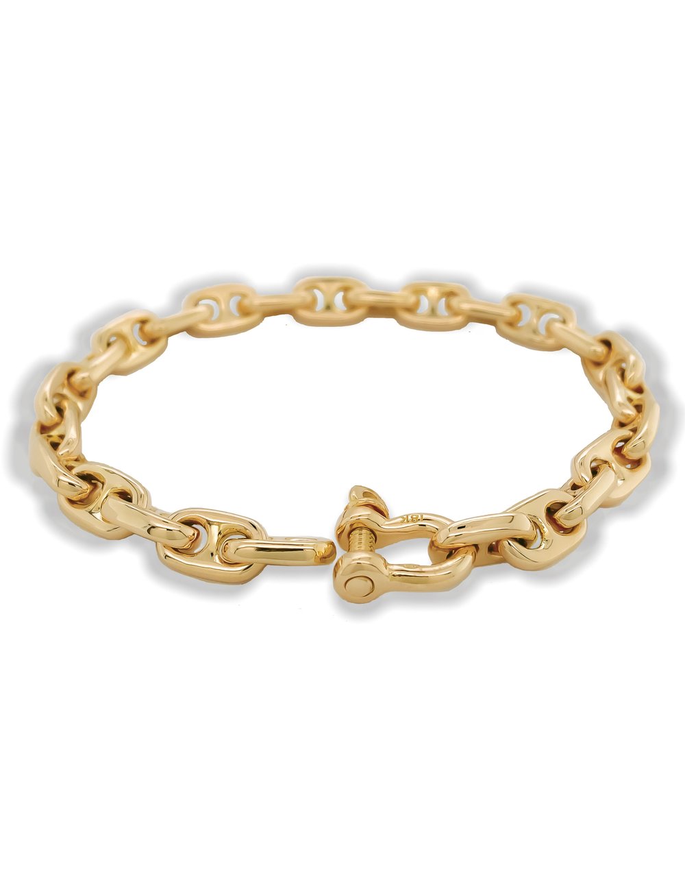 Anchor Chain Bracelet - Small Link Nautical Gold Bracelet - Aumaris