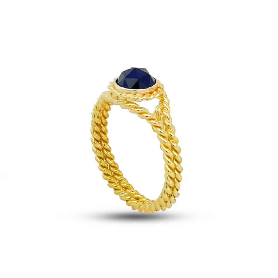 Sapphire Gold Rope ring