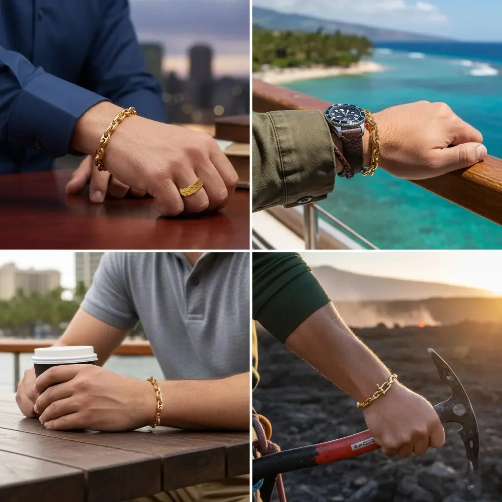Aumaris Gold Anchor Chain Bracelets