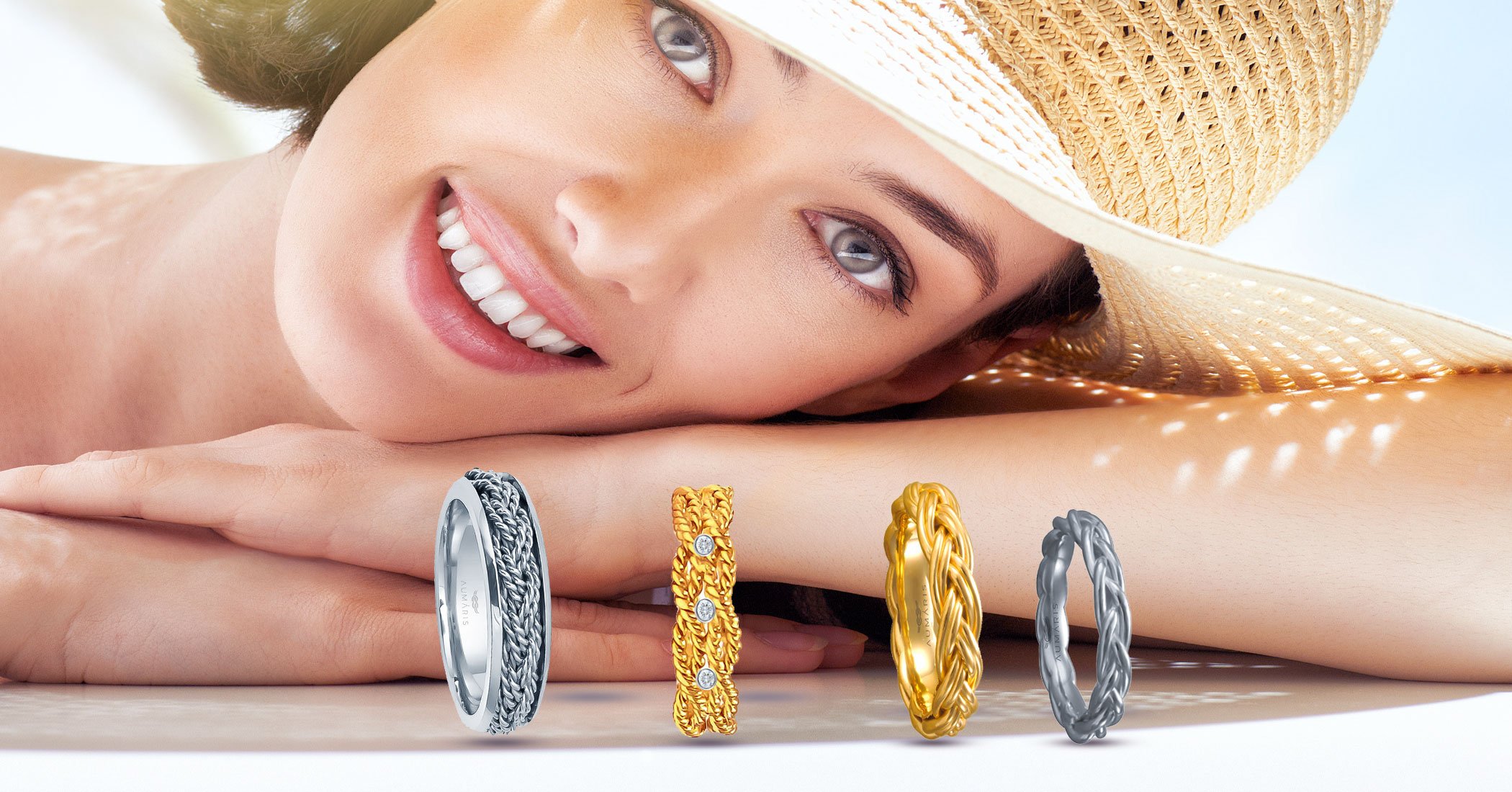 Nautical Charm Bracelet Gold - Nautical Gold Bracelets - Aumaris Nautical Jewelry 