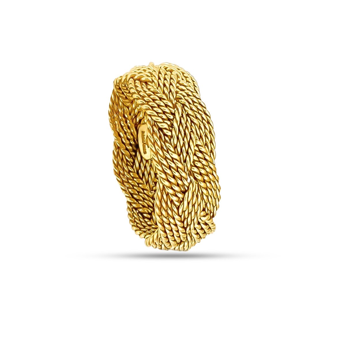 Gold four strand turk's head ring for men
