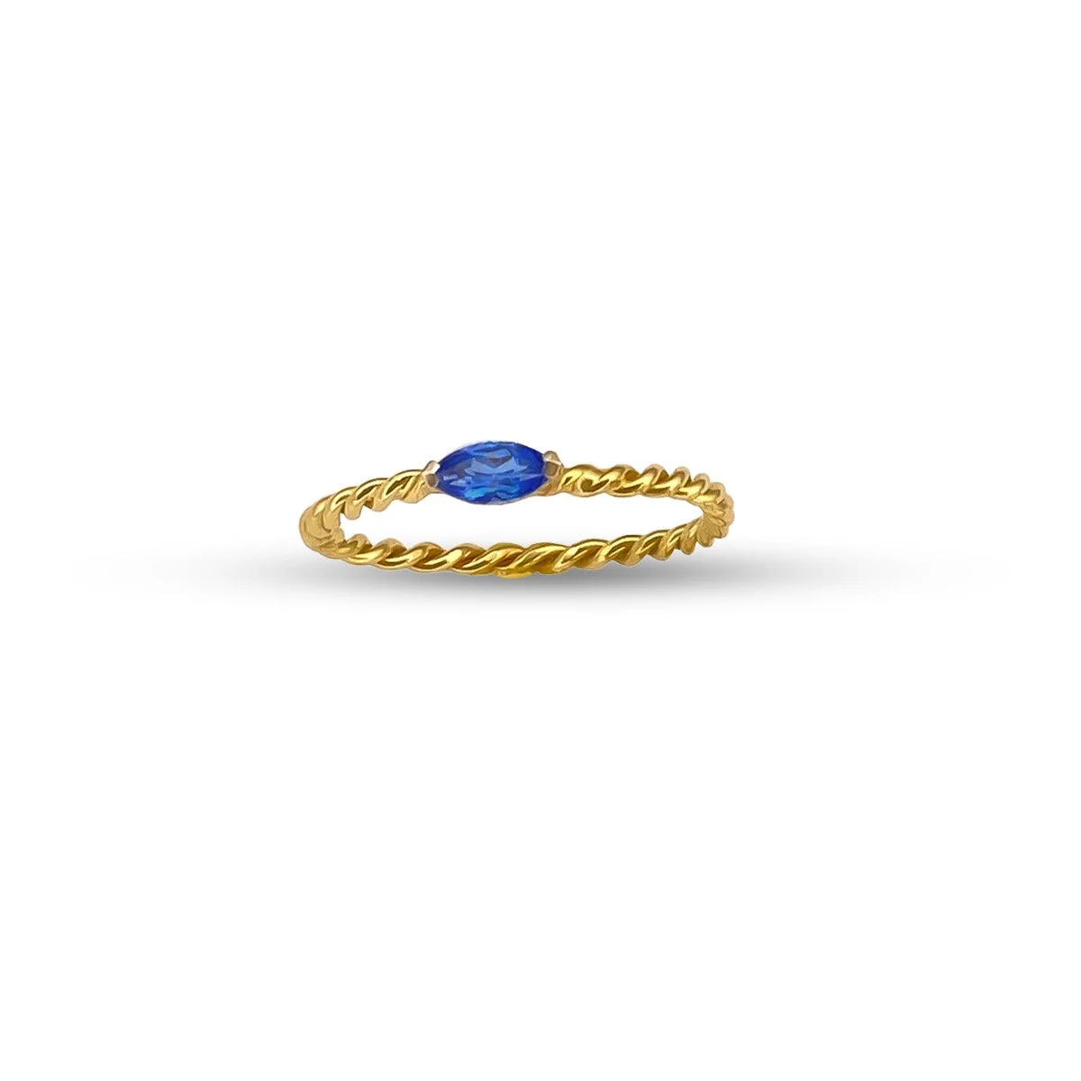 14k Gold Rope Nautical Sapphire Rings