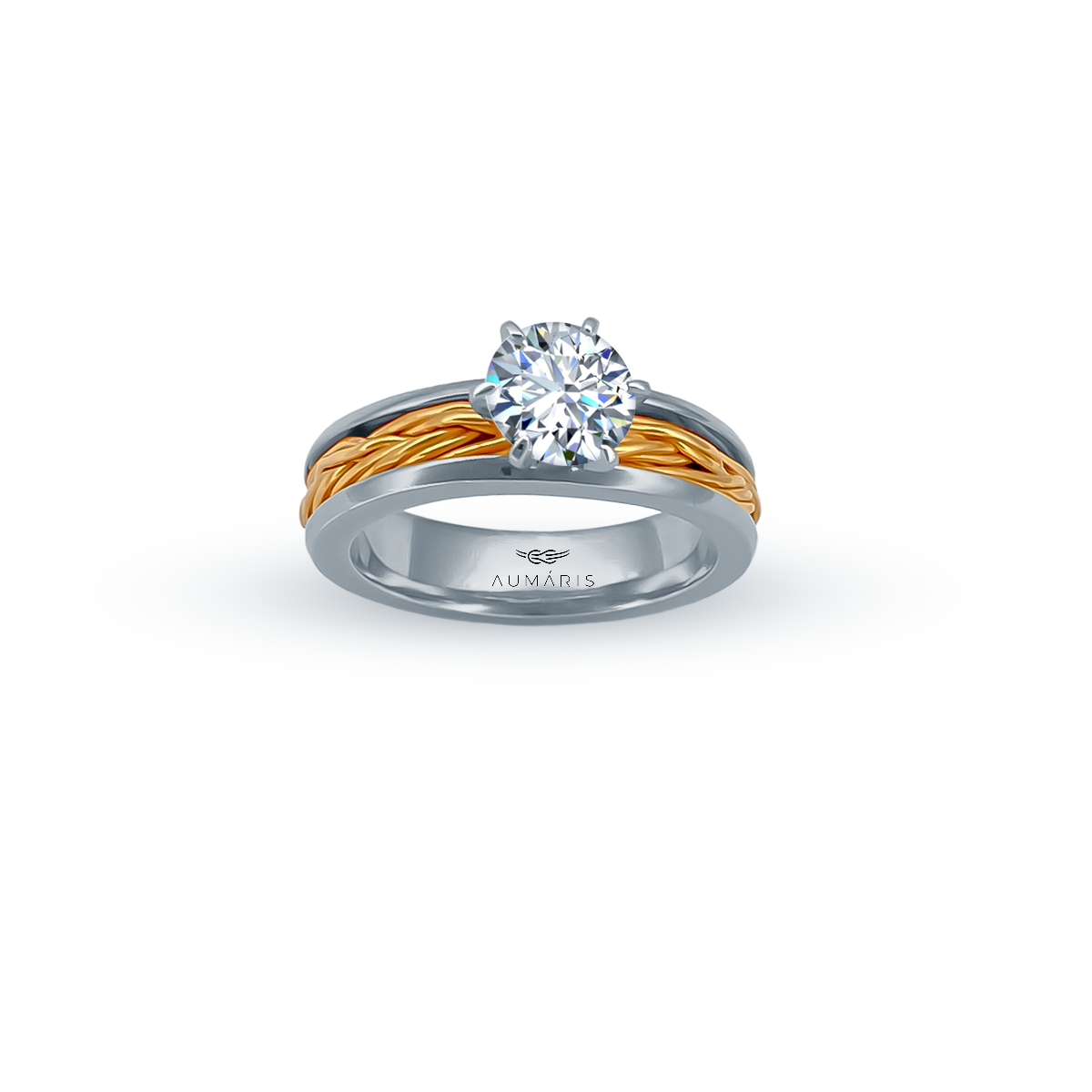 Two tone nautical engagement ring