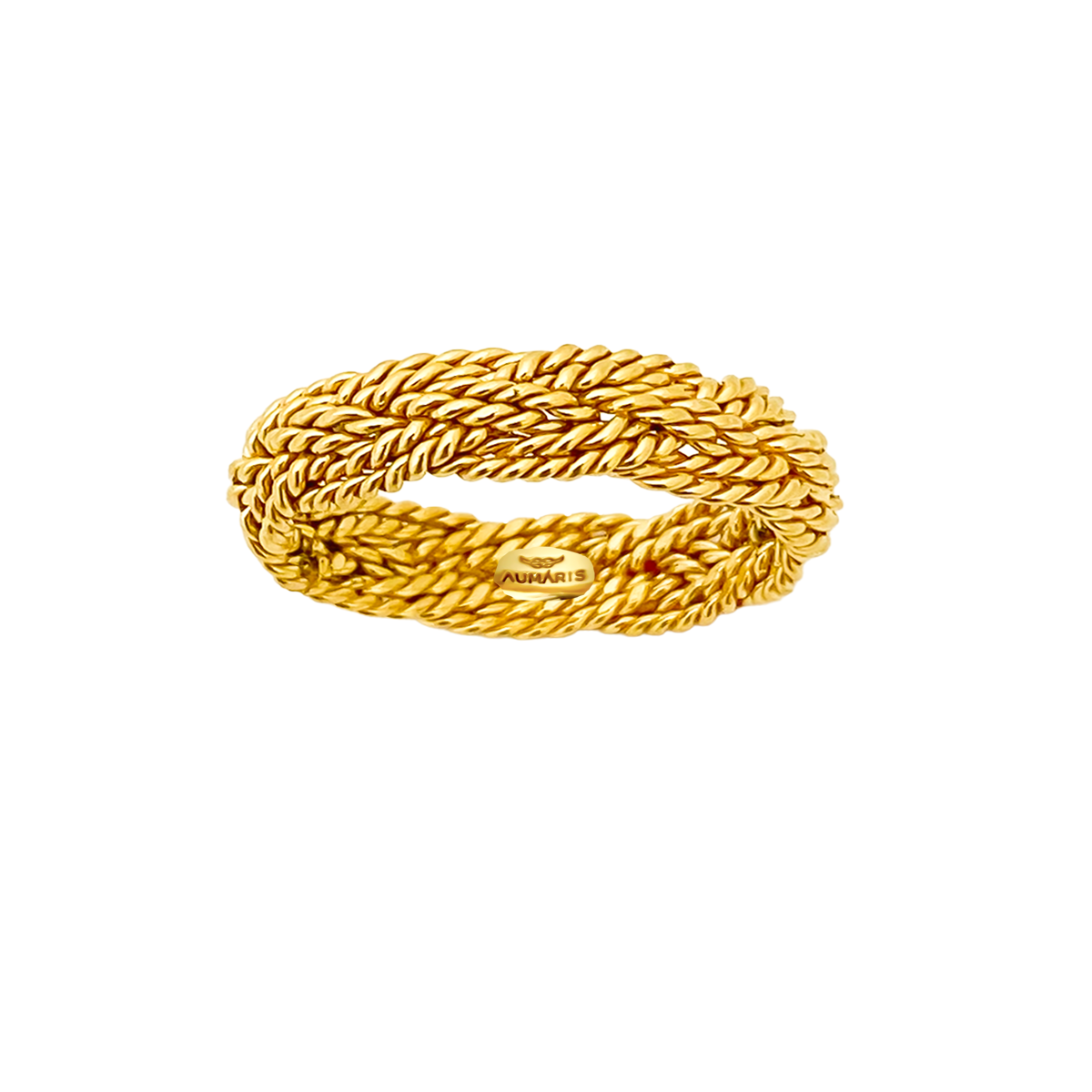 Handwoven Turk's head rings in 18k yellow gold