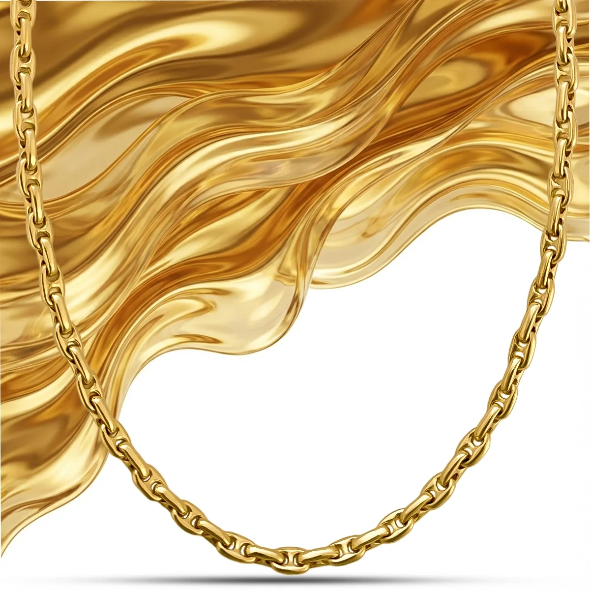 Anchor Chain Necklace Gold -  Special order 24K