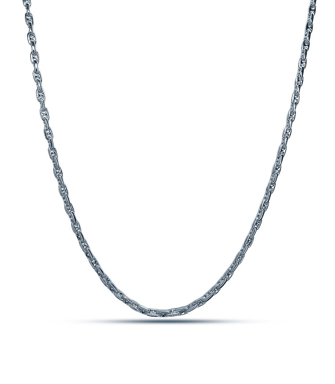 Anchor Chain Necklace for women in white gold with solid links
