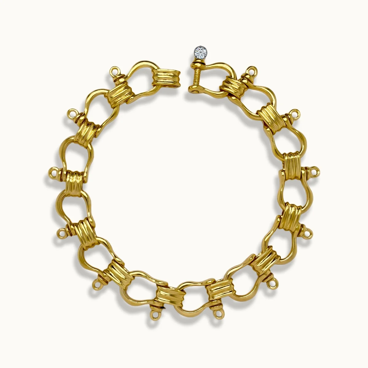 18k Gold Nautical Knot Bracelet with Diamond Accent