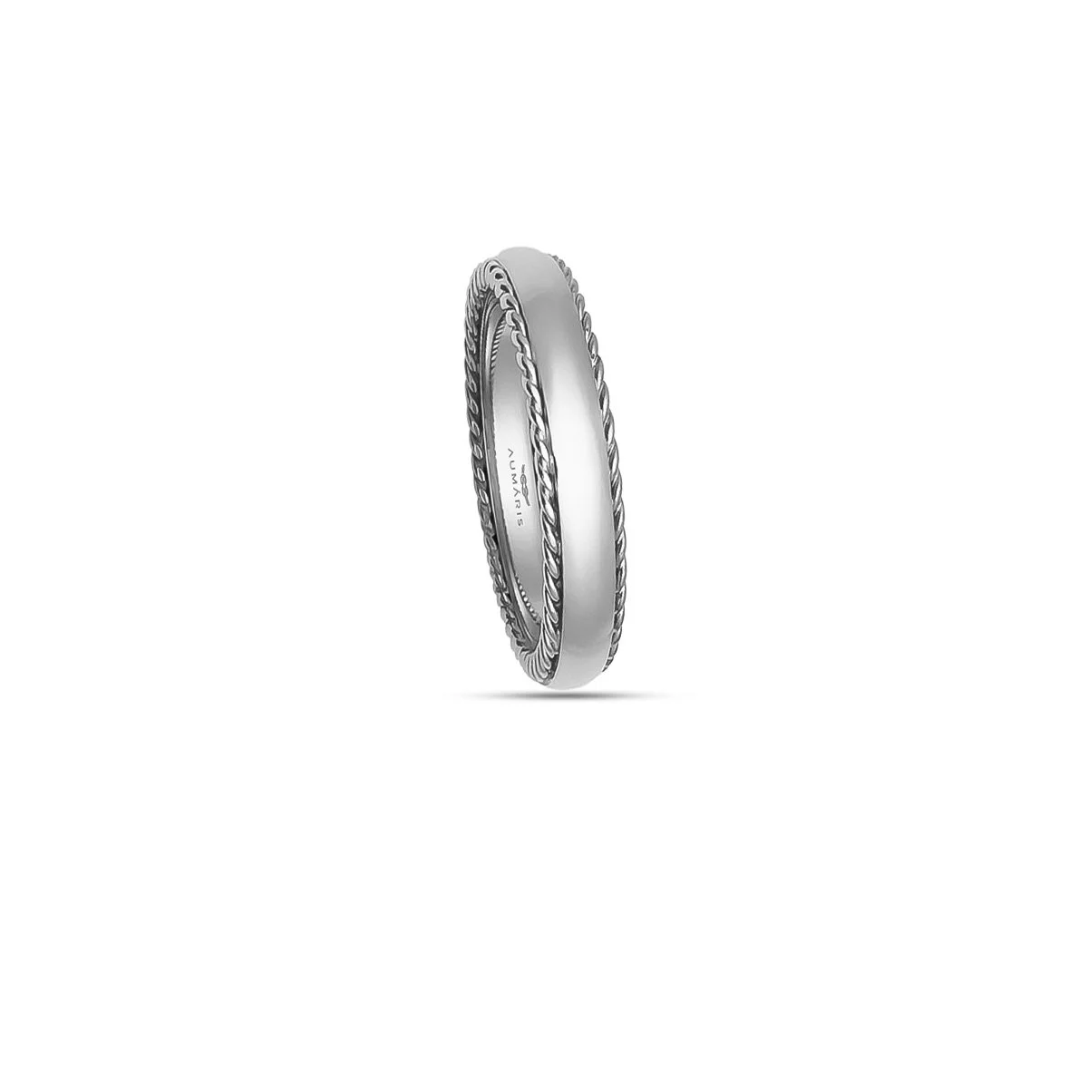 Silver nautical wedding rings