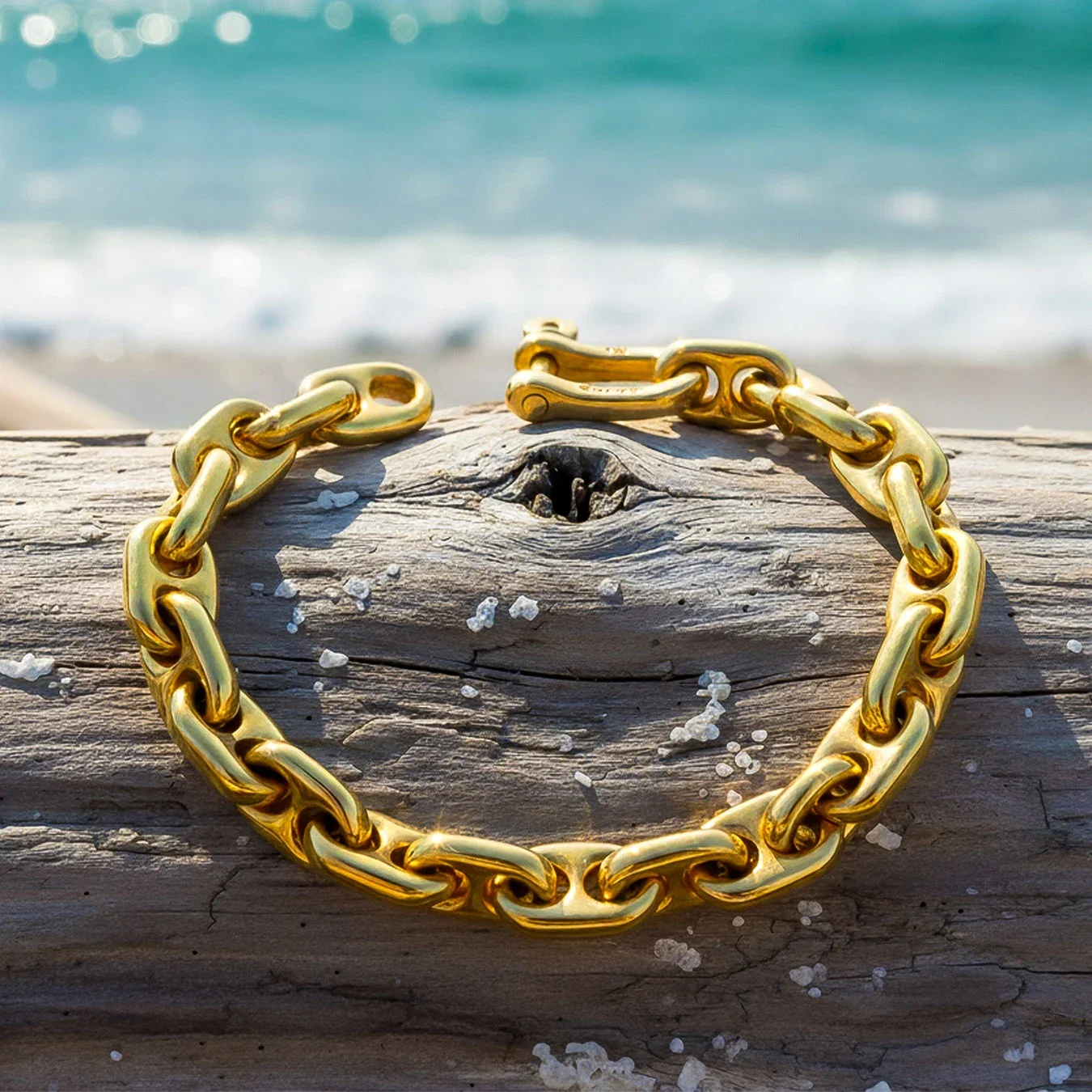 18K Anchor Chain Bracelet | Medium