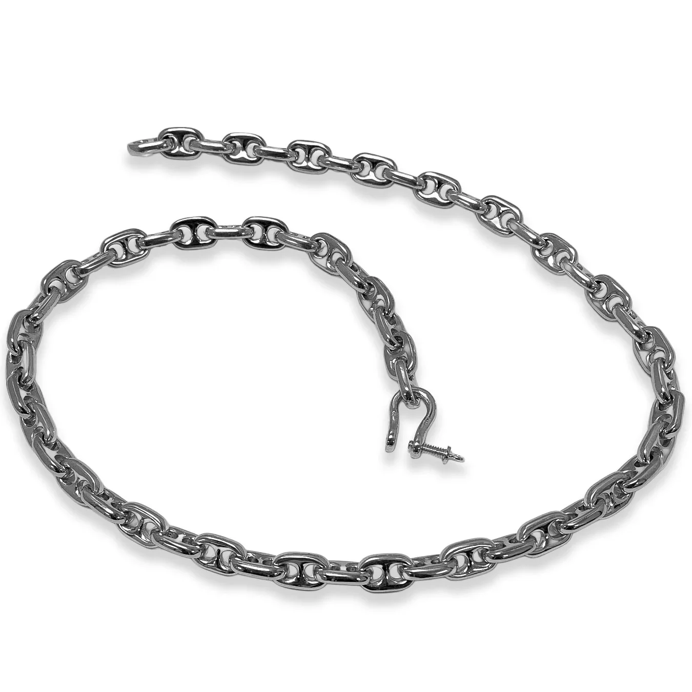 Heavy Silver Anchor Chain Necklace