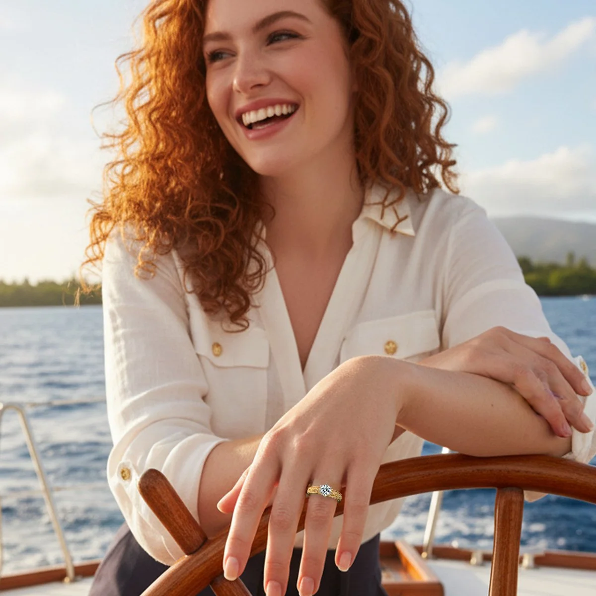 Three strand engagement ring
