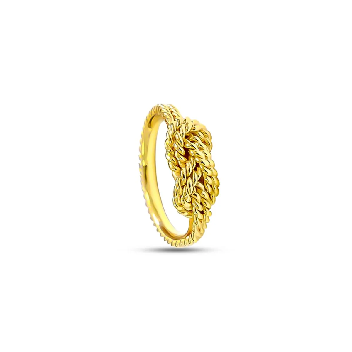 Nautical knot ring figure eight in gold