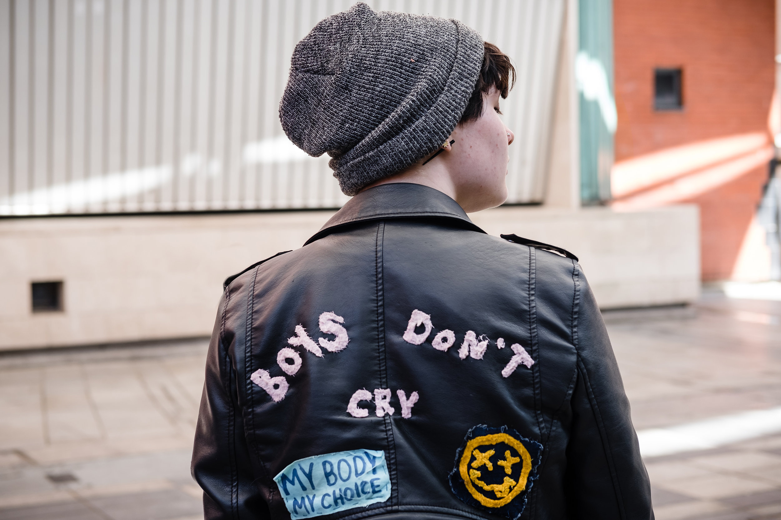  A teenager in the streets of Dublin the week before the 8th Amendment referendum. Dublin, Ireland 