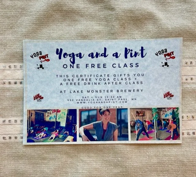 Gift Card for Yoga and a Pint Classes