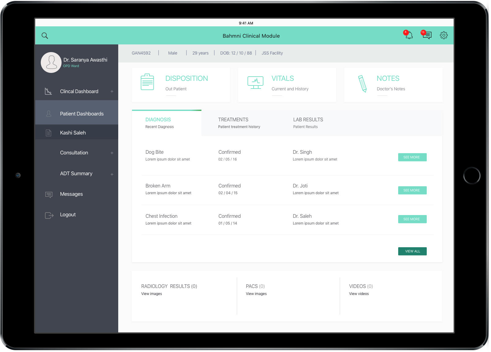 New Bahmni UI wireframes