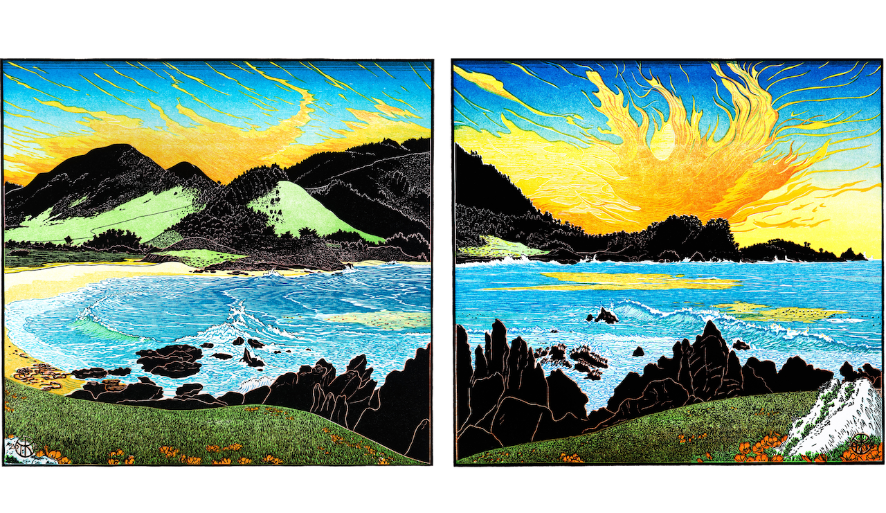 Carmel Bay Sunset (diptych)