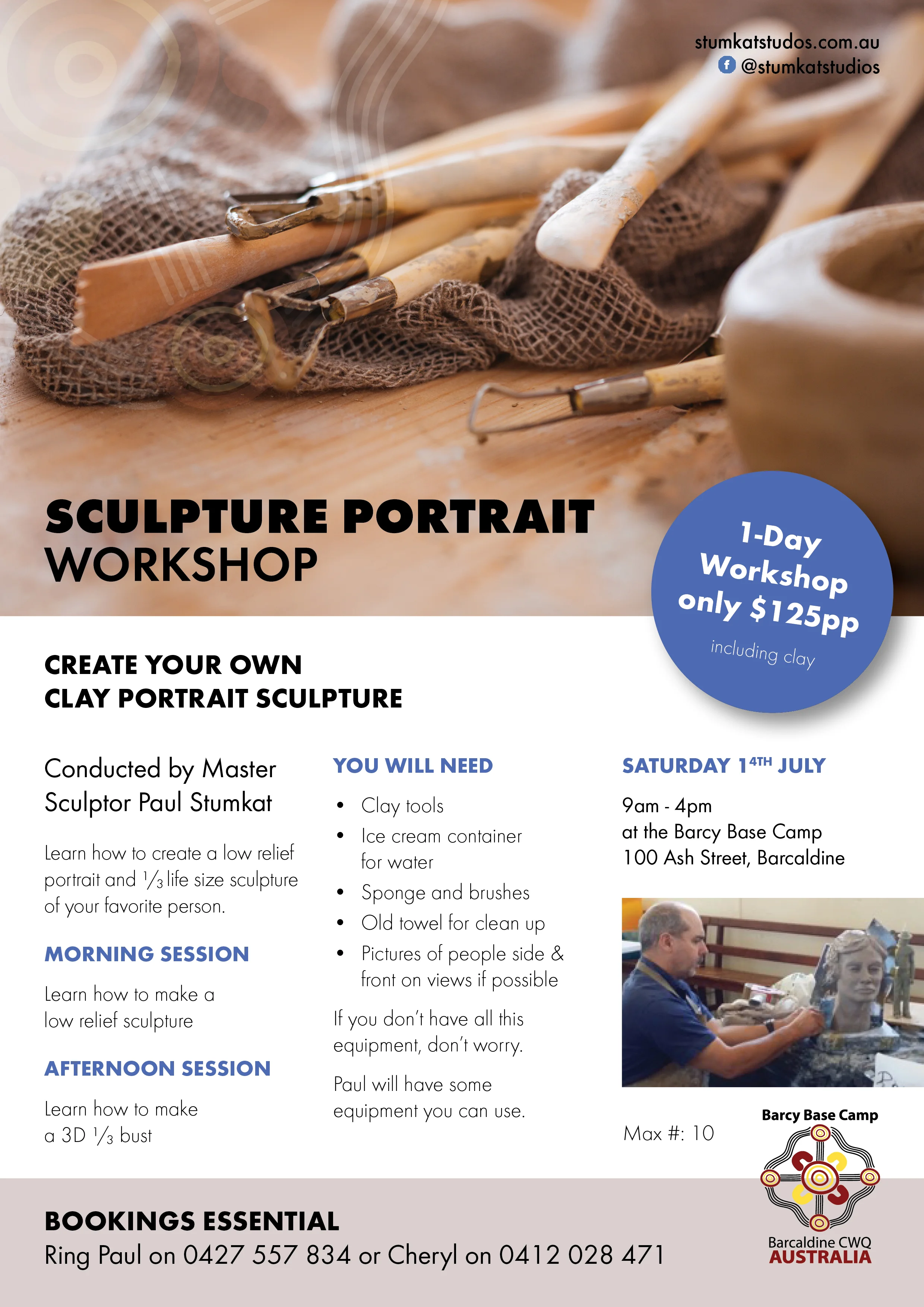 Sculpture Portrait Workshop Flyer