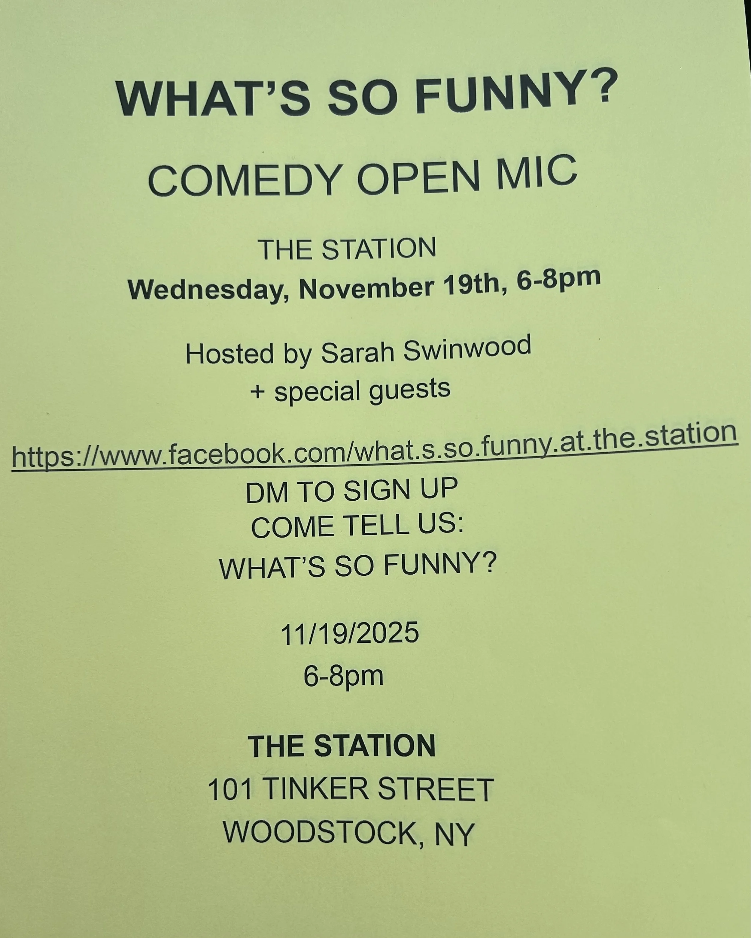 What’s So Funny? A Comedy Open Mic