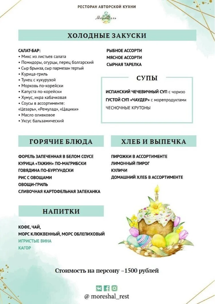 Пасхальное меню