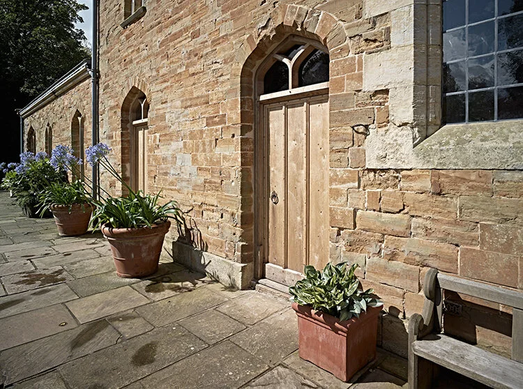 Solid Oak External Doors with Arched Frame Glazed Top