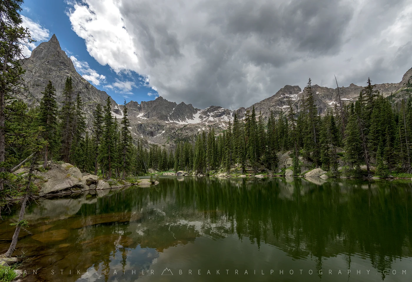 Lone Eagle Peak reflected in Mirror Lake