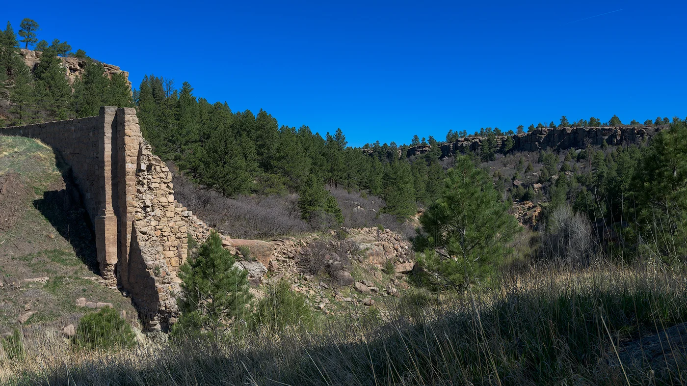 The remains of the ruined Castlewood Dam