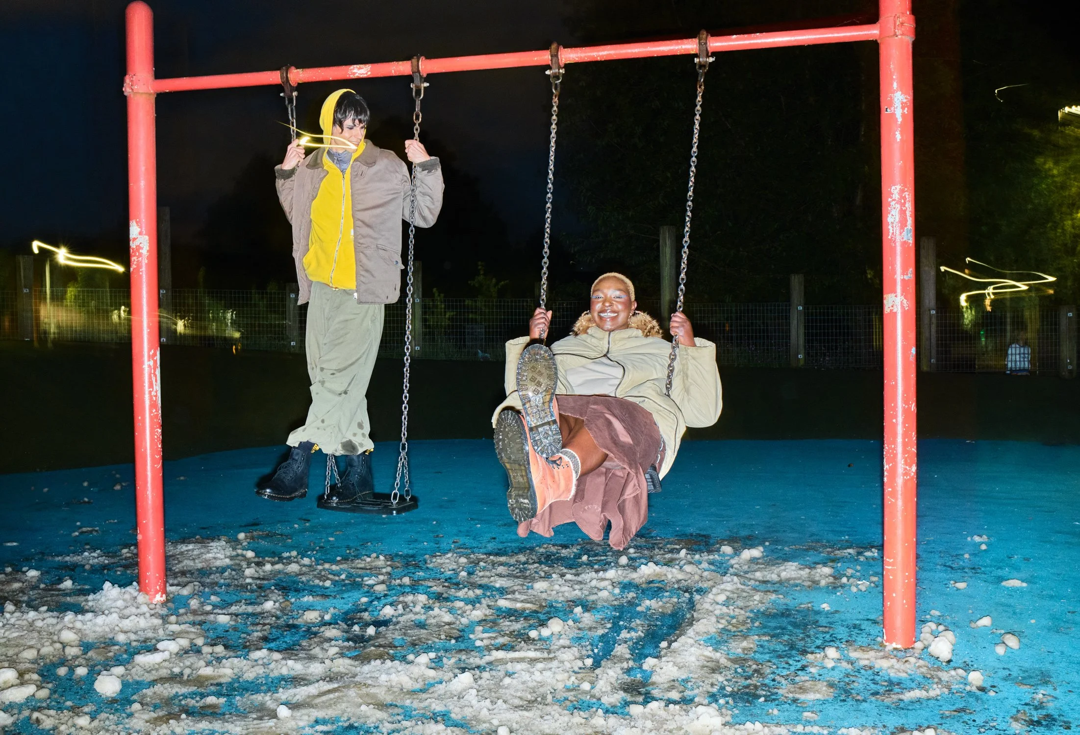 Dr. Martens global fashion campaign photographed at night on location in Manchester.