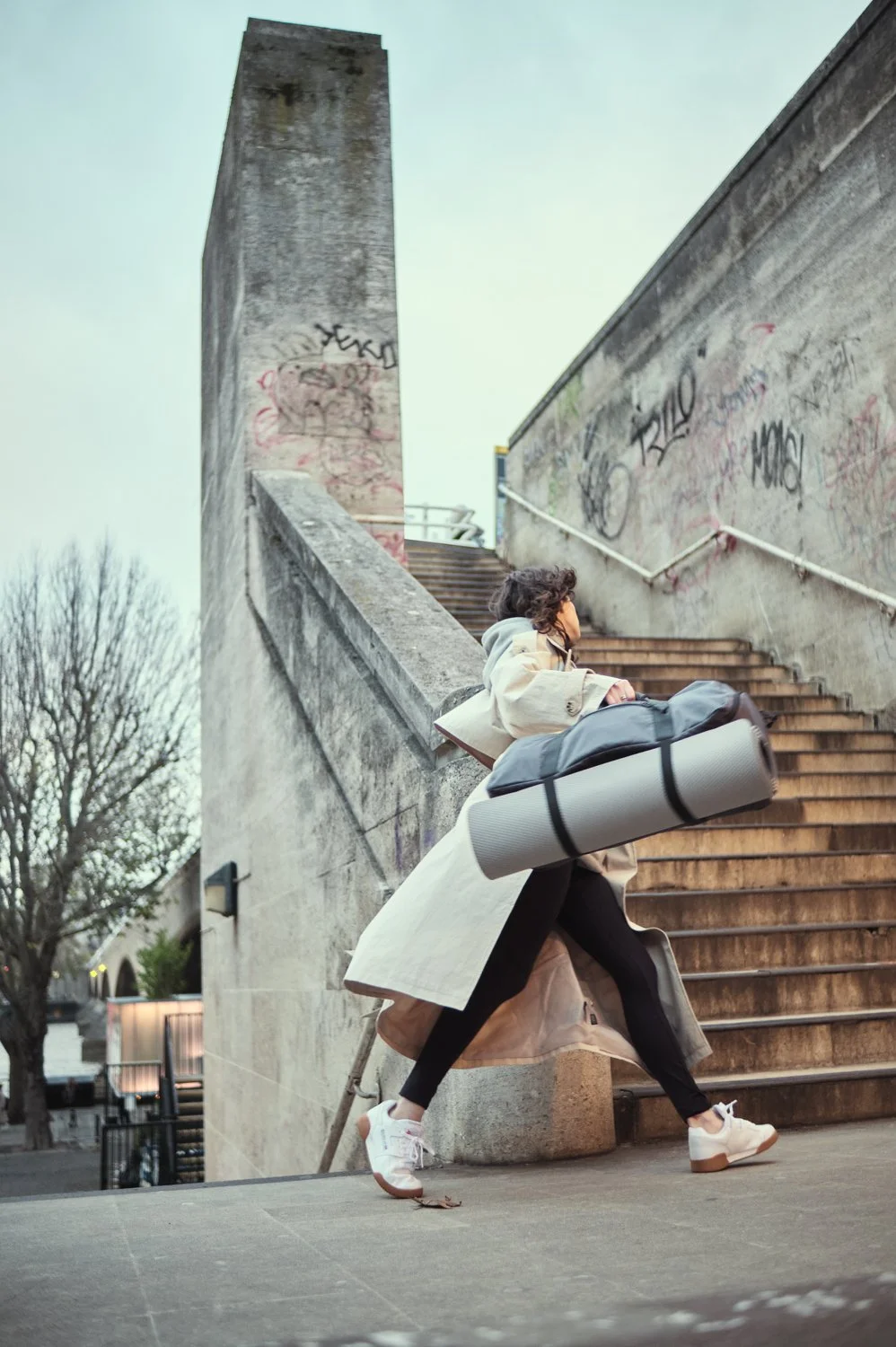 Eastpak lifestyle campaign photographed around London's Southbank using real urban locations and natural movement.