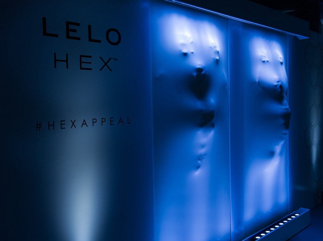 Hexappeal for Lelo- Lelohex - latex wall made by Craftwork Projects - London launch at the Vinyl Factory.