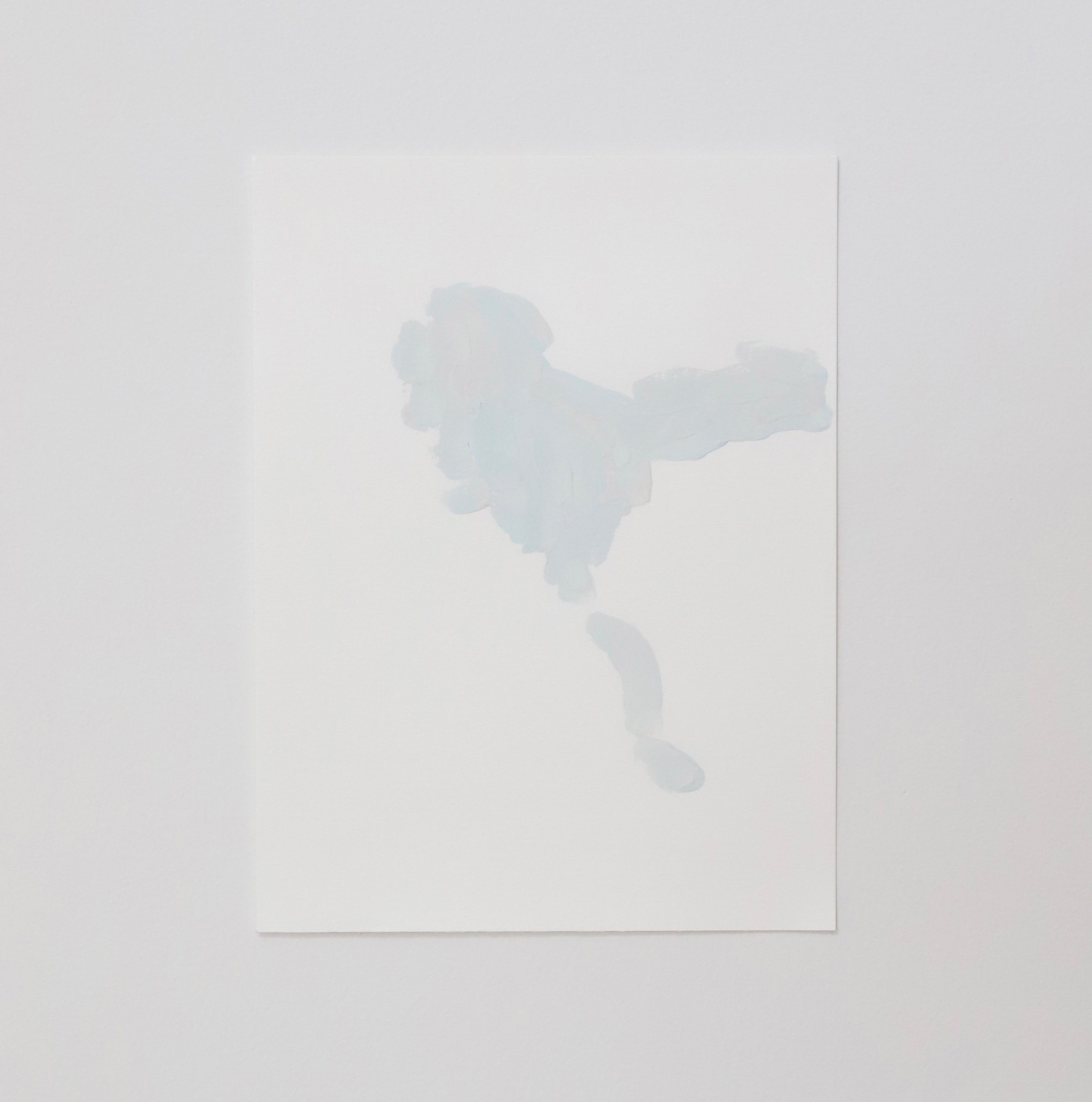 Brush Marks and Figure, gesso on paper, 31x23cm, 2024
