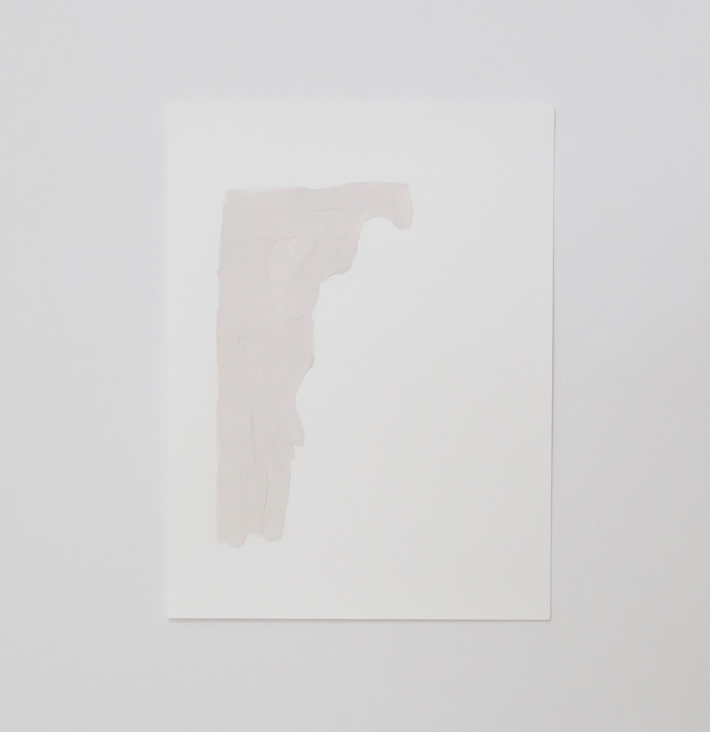 Brush Marks and Figure, gesso on paper, 31x23cm, 2024