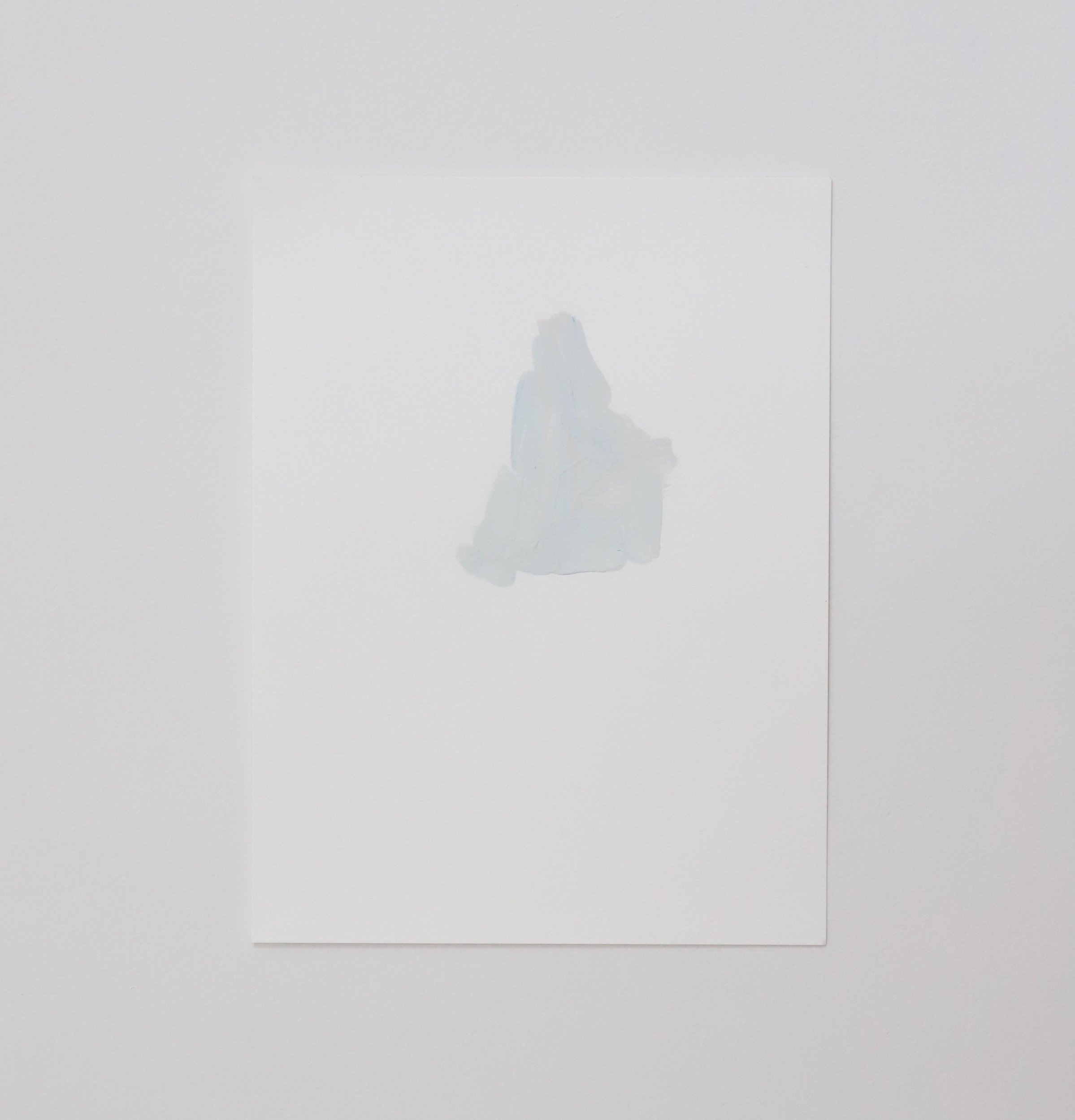 Brush Marks and Figure, gesso on paper, 31x23cm, 2024