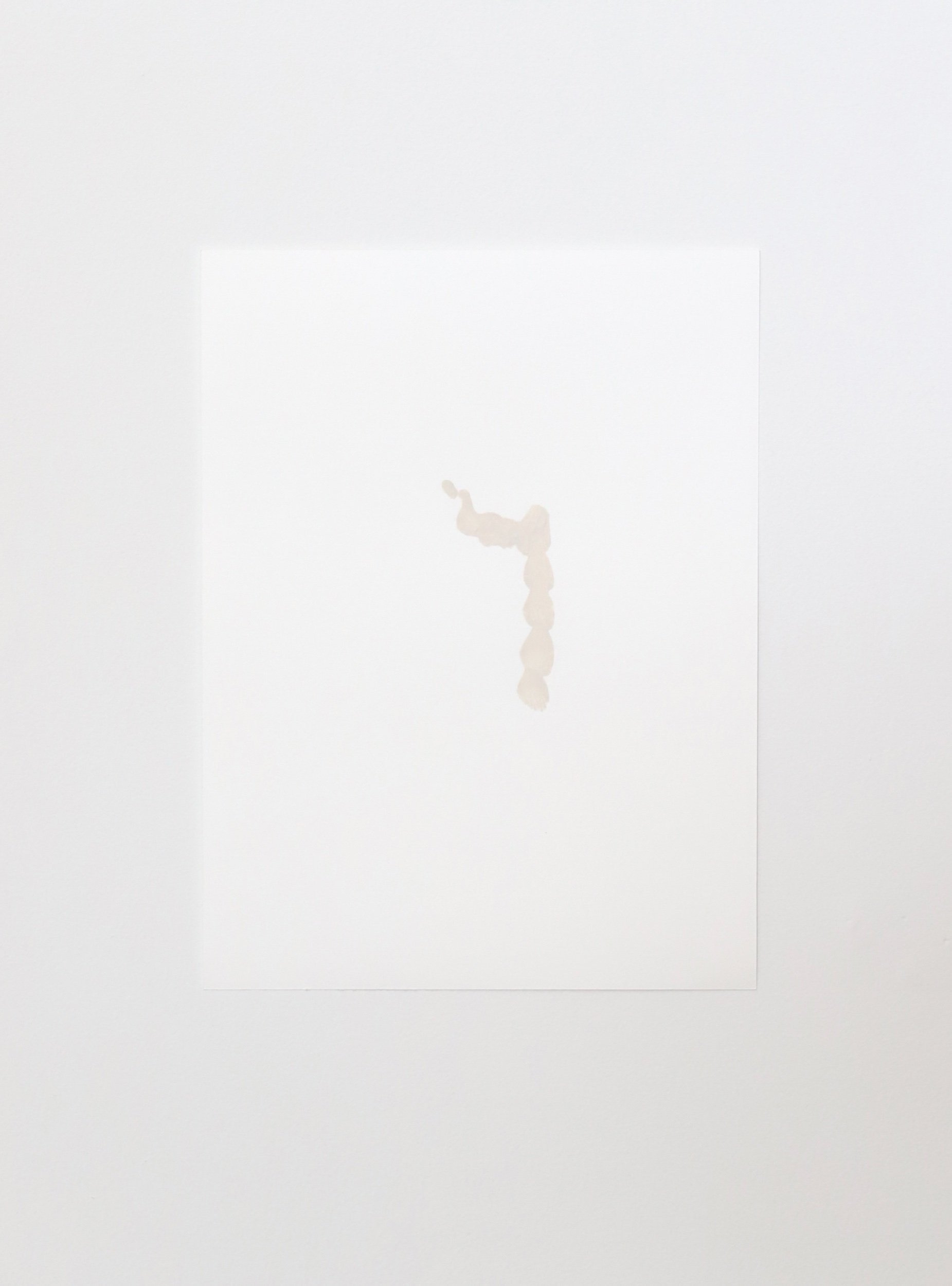 Brush Marks and Figure, gesso and acrylic on paper, 31x23cm, 2024