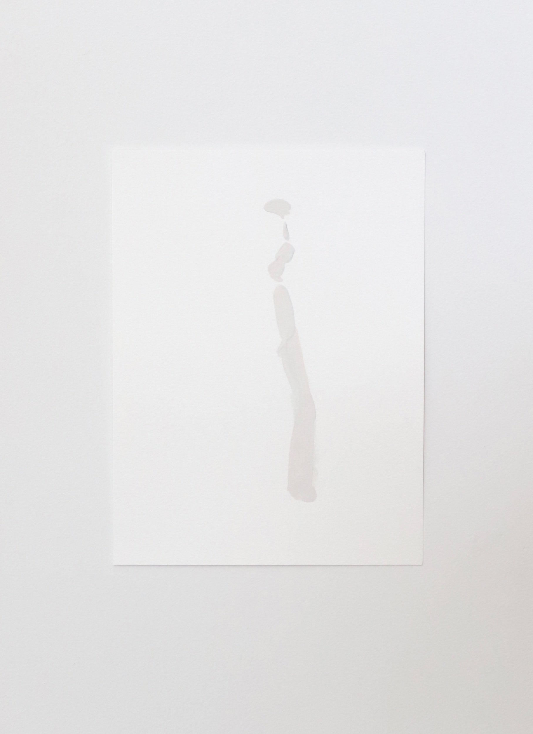 Brush Marks and Figure, gesso and acrylic on paper, 31x23cm, 2024