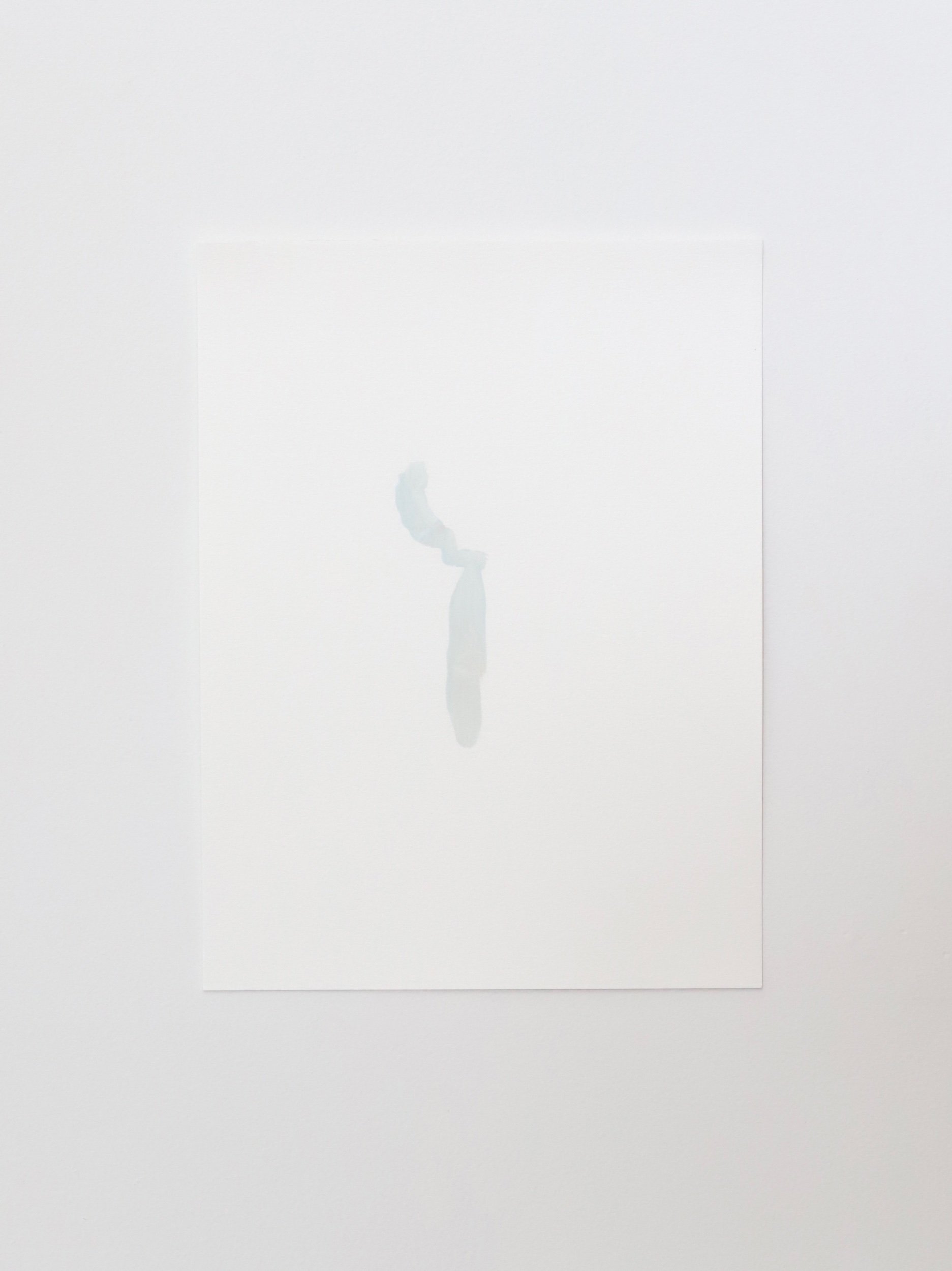 Brush Marks and Figure, gesso and acrylic on paper, 31x23cm, 2024