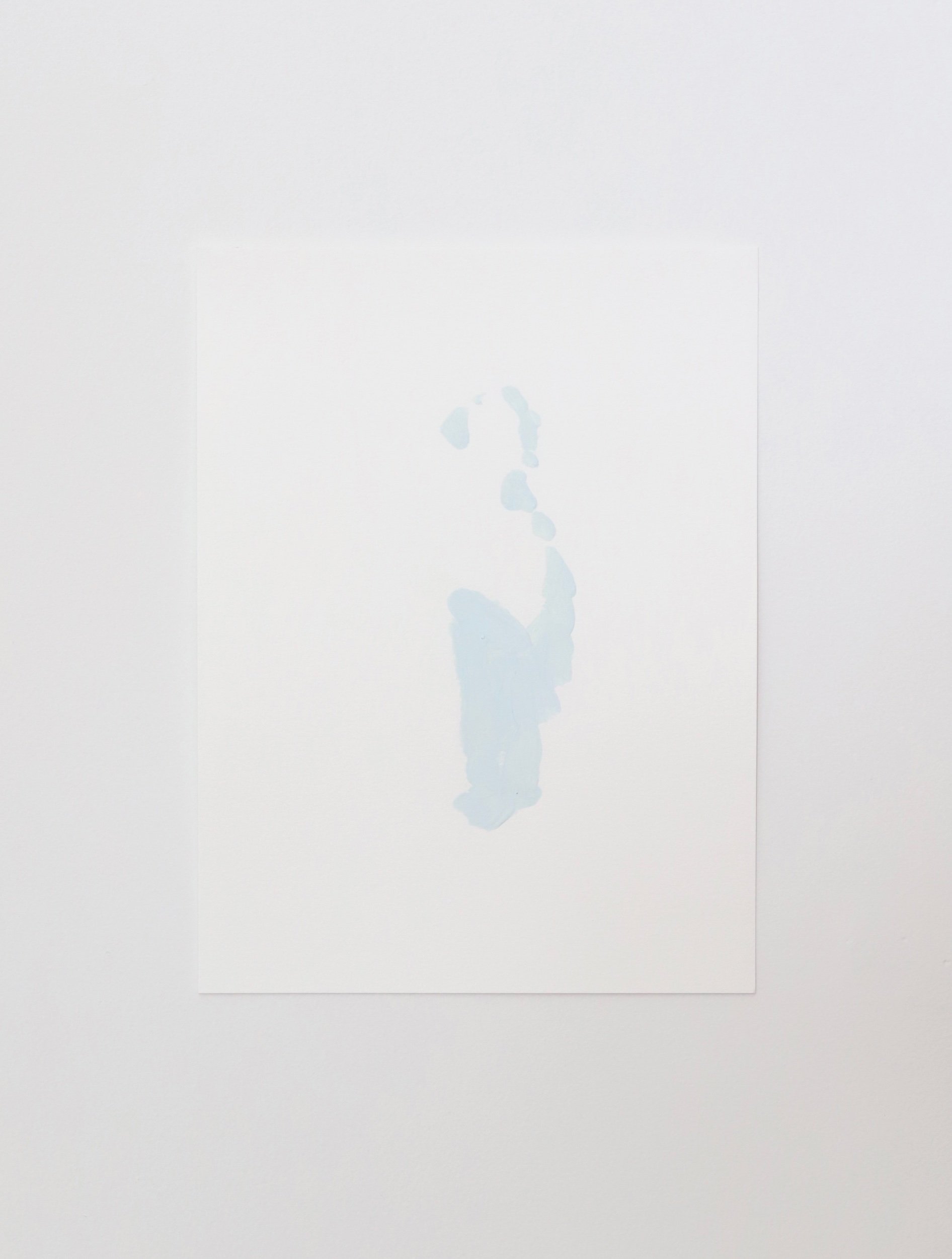 Brush Marks and Figure, gesso and acrylic on paper, 31x23cm, 2024