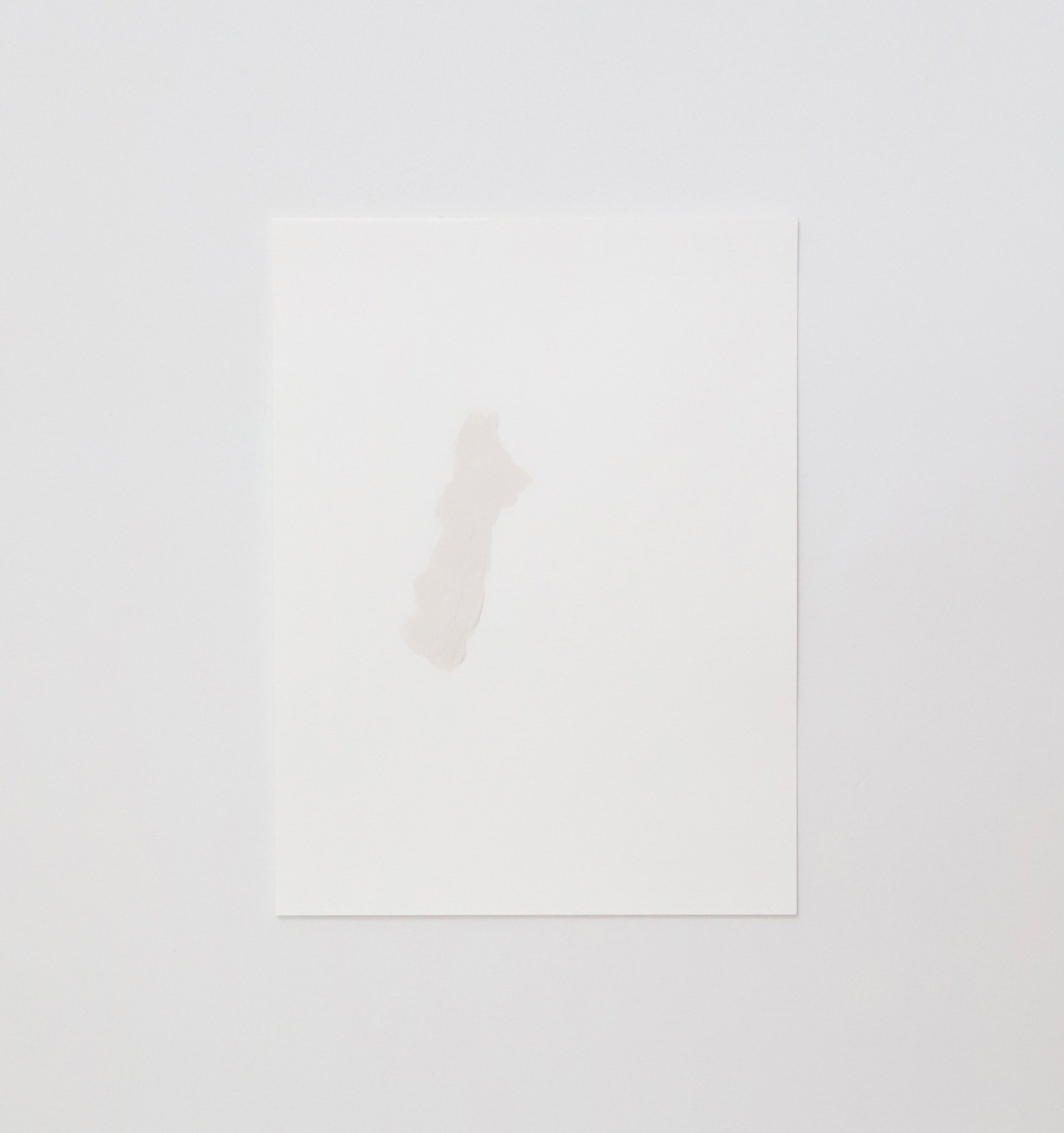 Brush Marks and Figure, gesso and acrylic on paper, 31x23cm, 2024