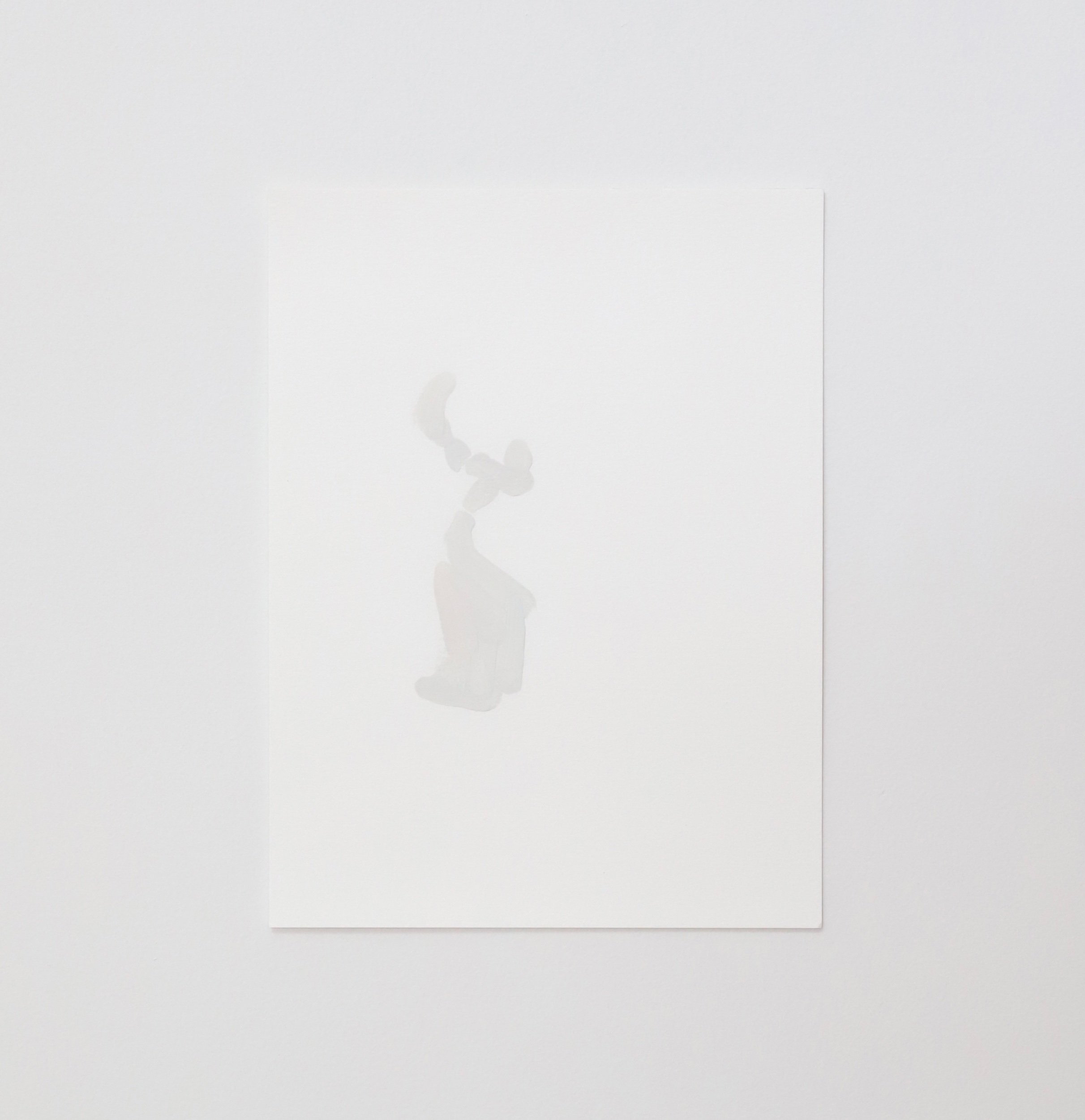 Brush Marks and Figure, gesso and acrylic on paper, 31x23cm, 2024