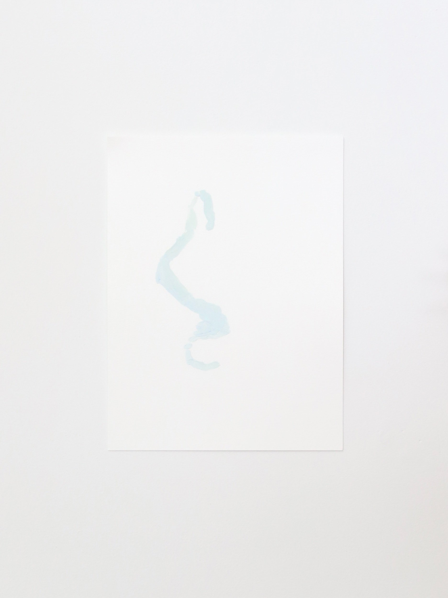 Person who Respects Baselitz, gesso and acrylic on paper, 31x23cm, 2024