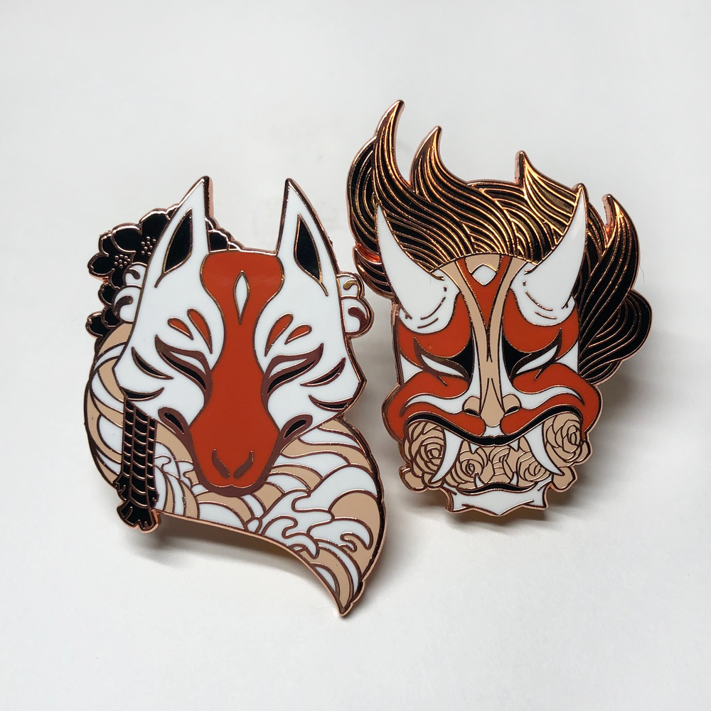NEW Rose Gold Kitsune Pin — The Art of MsMaw