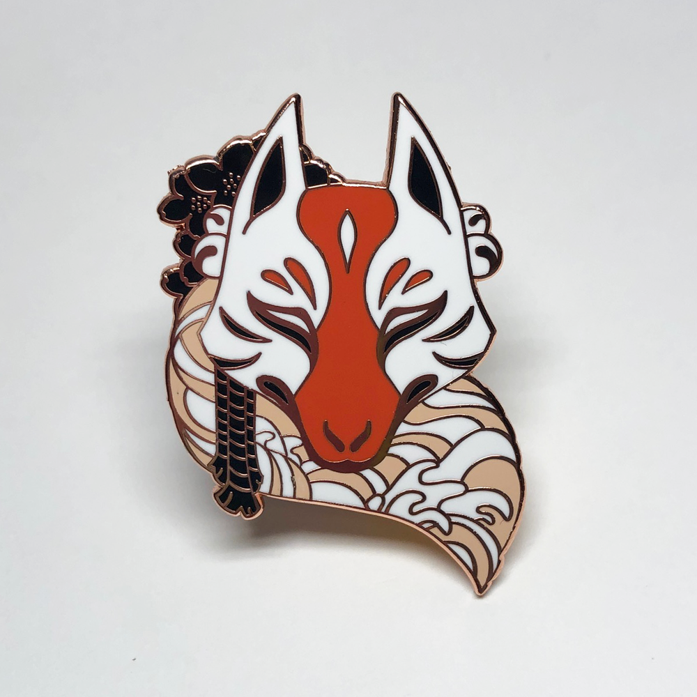 【MAISON KITSUNE】GOLD FOX PINS NEW Rose Gold Kitsune Pin — The Art of MsMaw