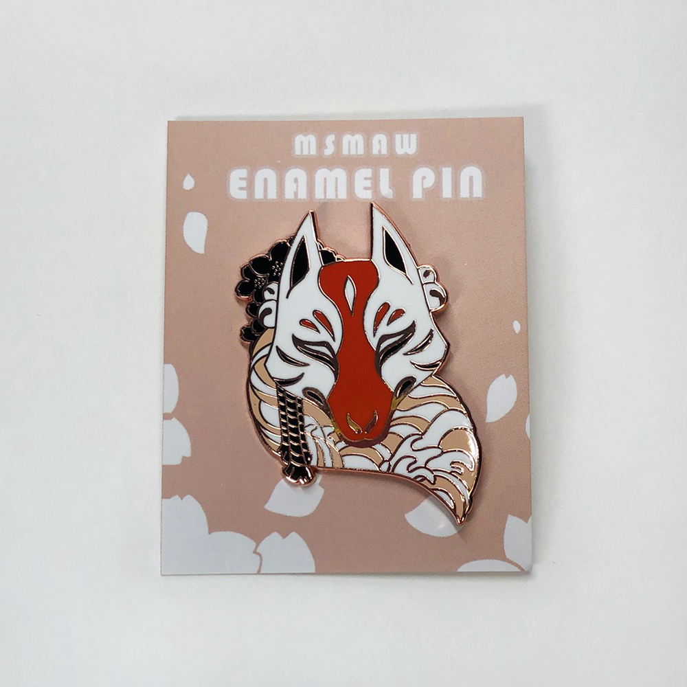 NEW Rose Gold Kitsune Pin — The Art of MsMaw