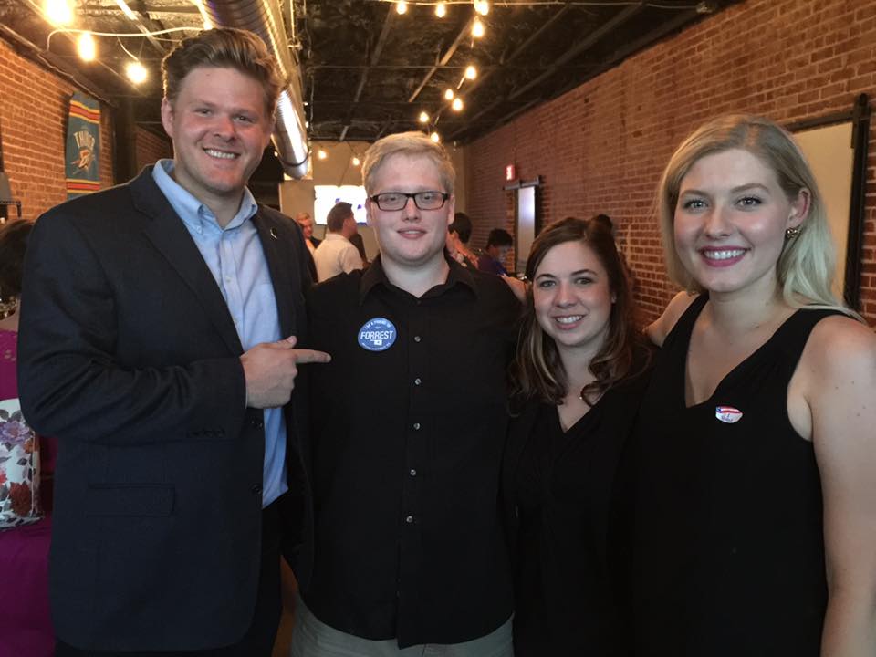 Forrest, Justin, Audra & Meg at the primary watch party