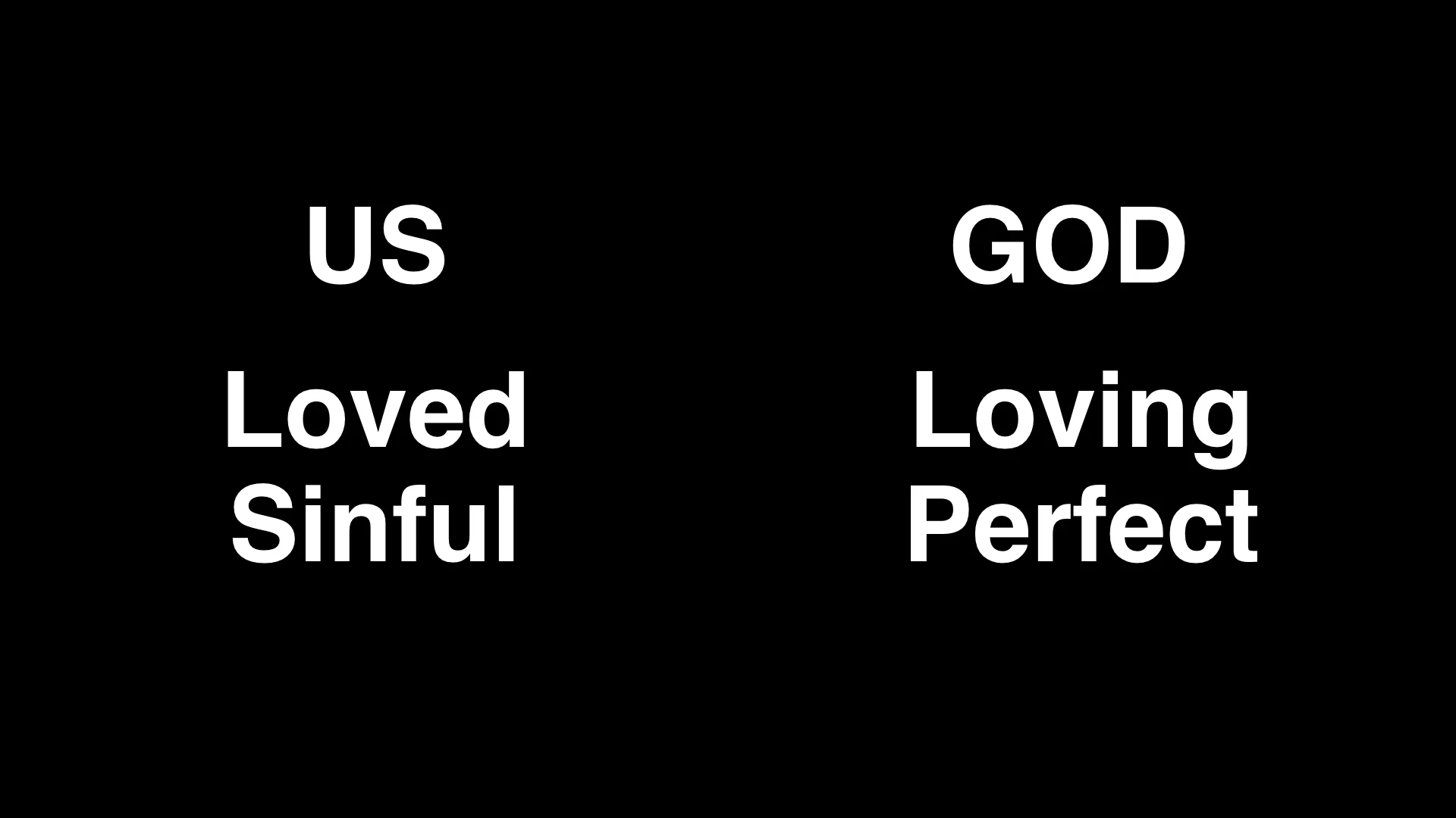 Unfortunately, this relationship of love with God has been ruined. Instead of allowing God to be God and to direct our lives. We decided to do our own thing. We wanted to be our own gods and to decide what would be right and wrong for us. This is what the Bible calls sin. Sin is rejecting God and his leadership. Sin is breaking his law. So though we are loved, we are also sinful. And though God is loving, he is also perfect or holy. So God will not tolerate our sin.