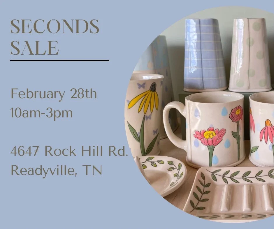 This Saturday! 
I am opening up the studio for my Seconds Sale! 
I&rsquo;ll have discounted pots with minor imperfections, one offs, and discontinued designs available. 
50% of the proceeds are going to @nourishfoodbank 

Some tips for your trip:
*Pl