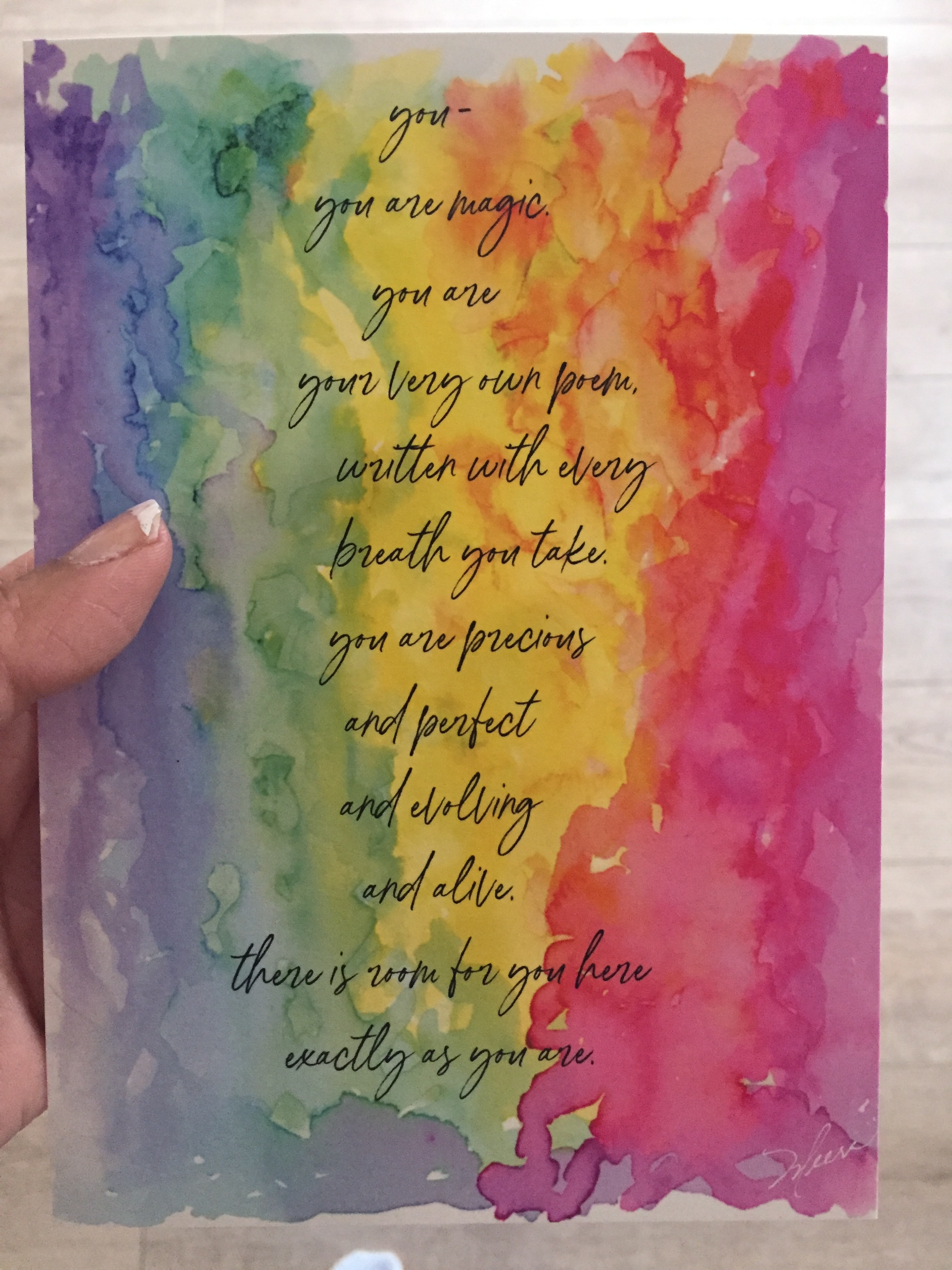 The gift I made last month and was planning to mail for your birthday this month. It just arrived a few days ago. It will always be true.