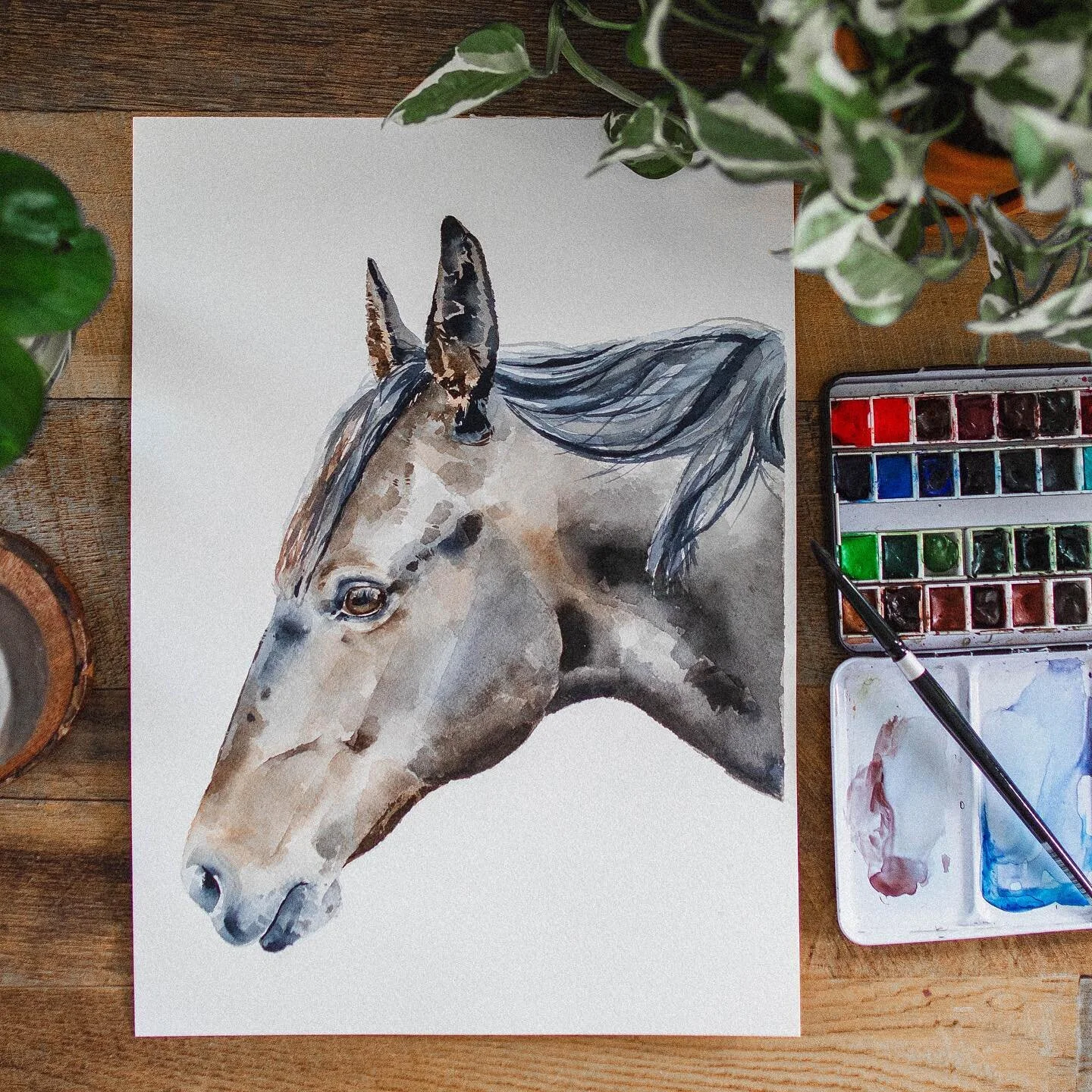 Commission from several weeks ago 🐎✨

-
-

#art #watercolor #equineart #equineportrait #horseart #horseportrait #watercolorhorse #petportrait