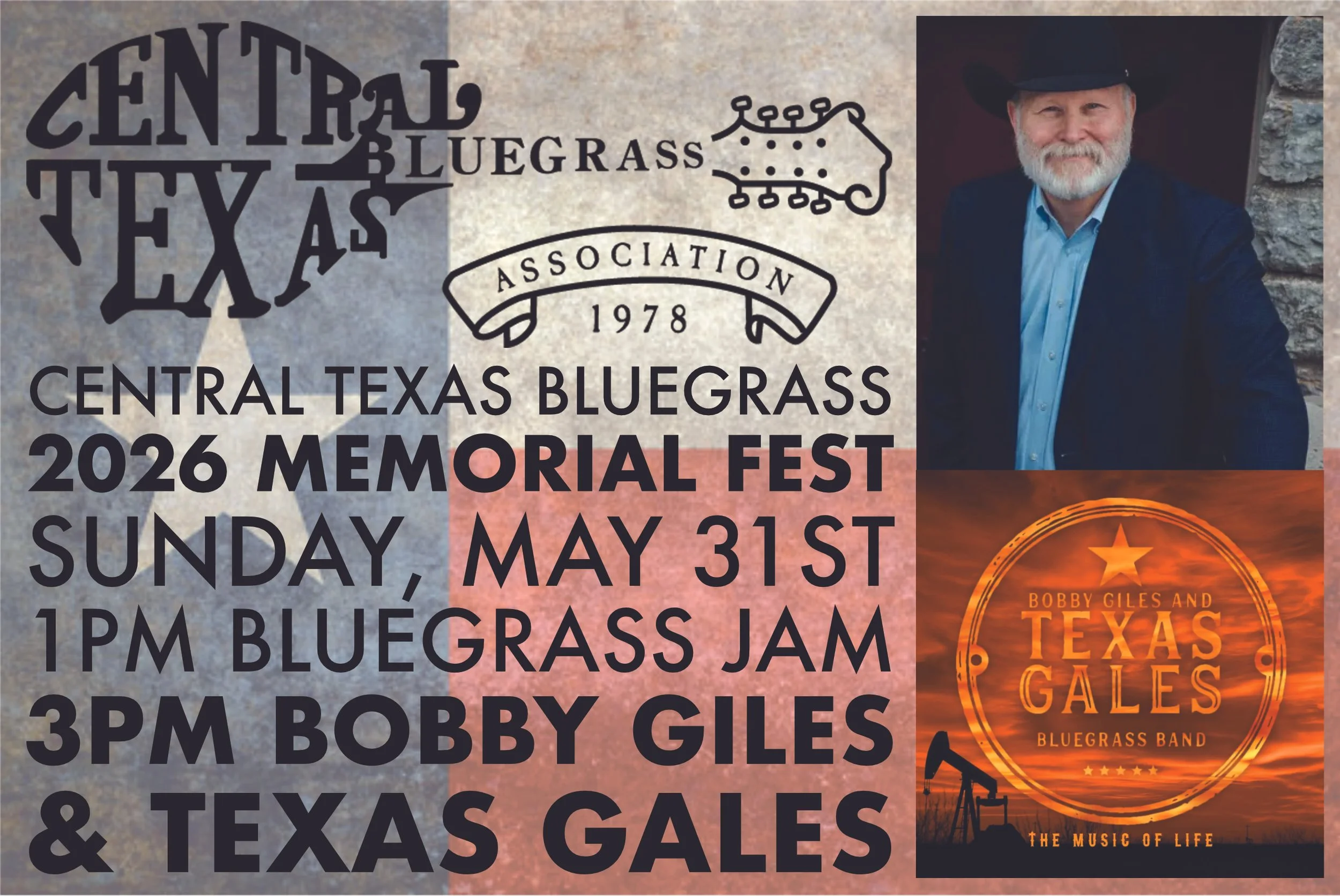 Central Texas Bluegrass Association Memorial Fest and Jam ft Bobby Giles &amp; Texas Gales