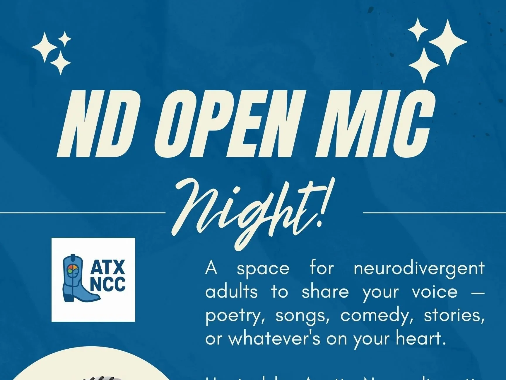ND Open Mic Night hosted by ATX Neurodiversity Community Center